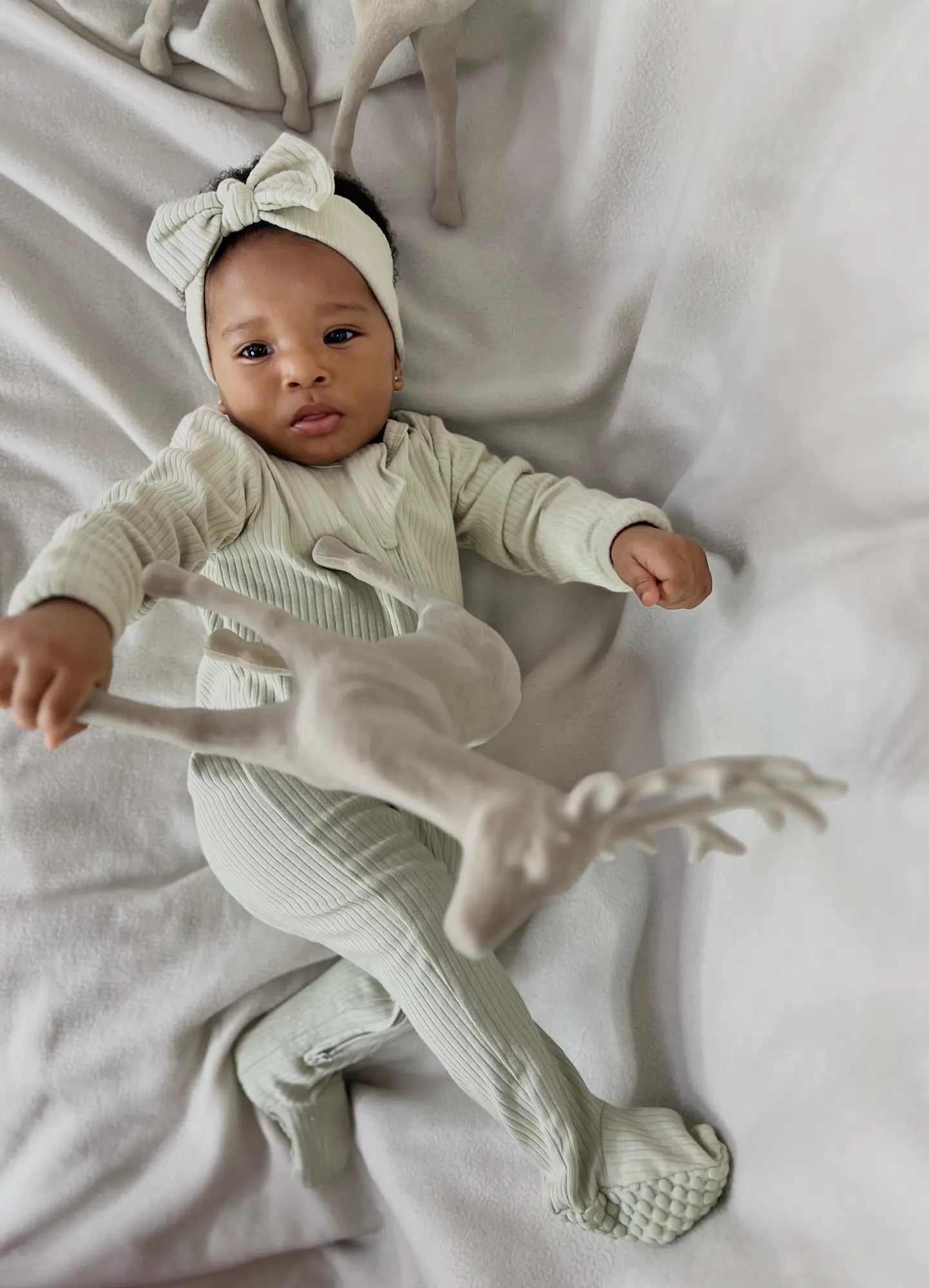 Ira organic cotton baby sleepsuit with double zipper | Paalm Baby Clothing Nigeria