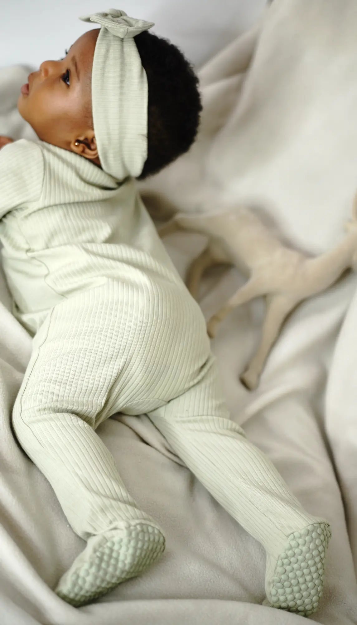 Ira organic cotton baby sleepsuit with double zipper | Paalm Baby Clothing Nigeria