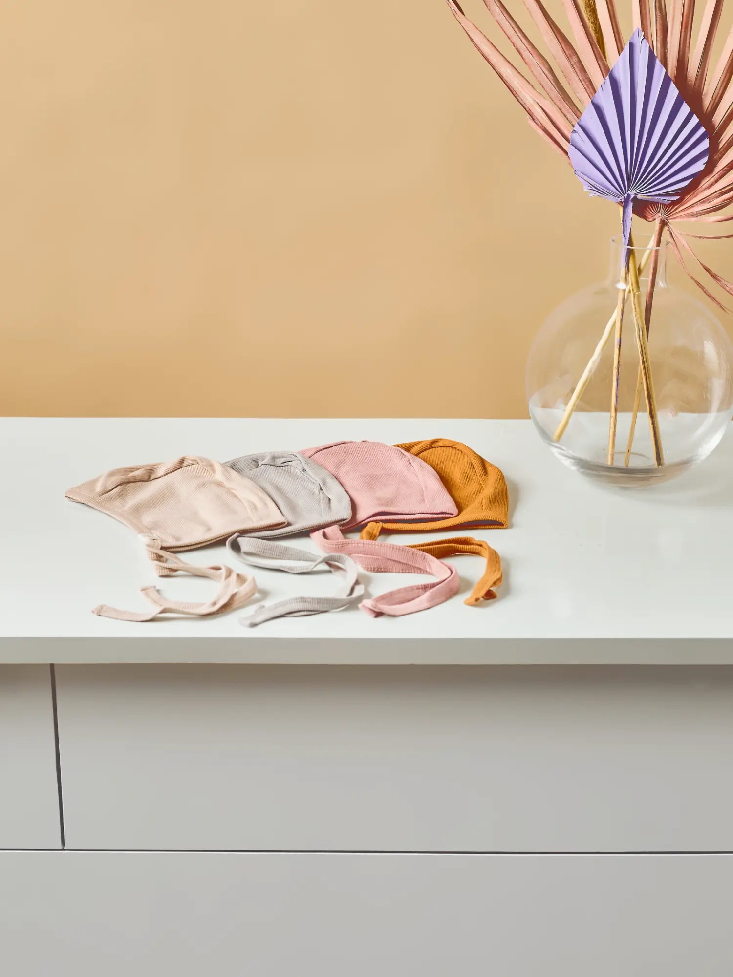 Rory organic ribbed baby bonnet hat with tie ropes | Paalm Baby Clothing Nigeria