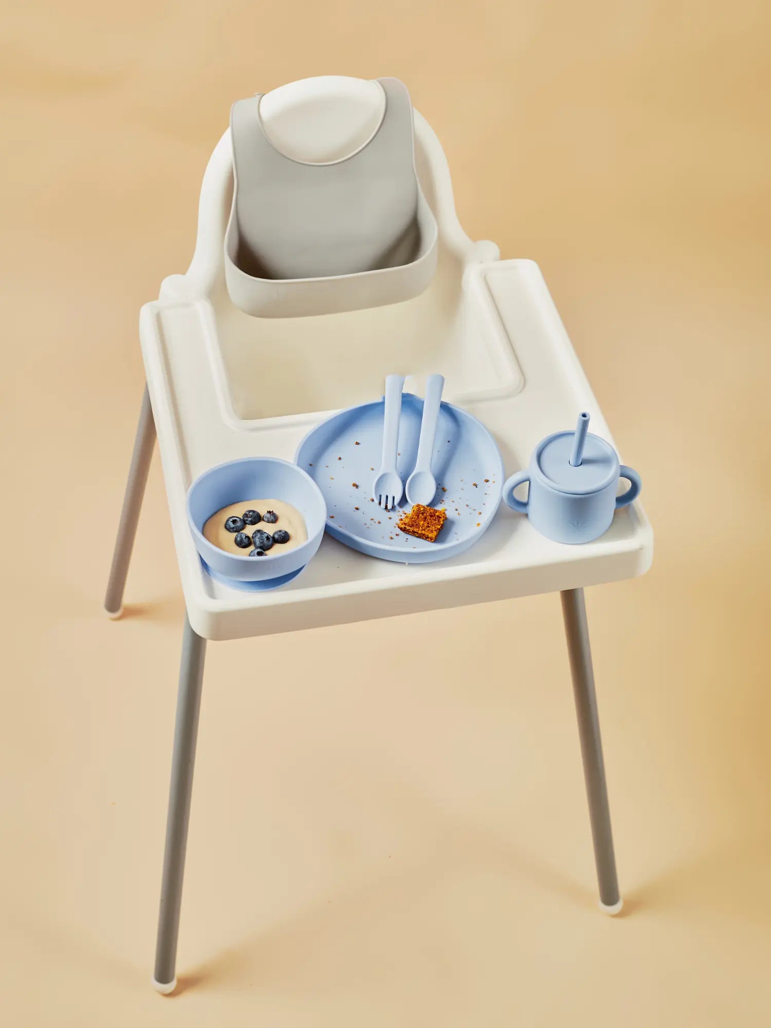 Paalm Baby silicone hold-all bib with catch pocket sky - BPA-free Nigeria