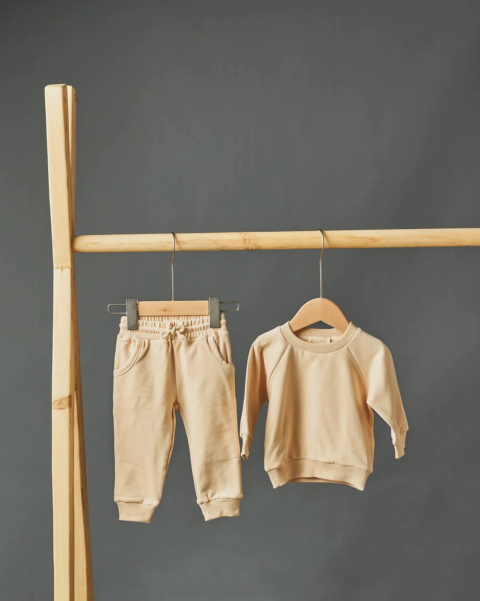 ARYAN organic cotton baby sweat set joggers and top vanilla | Paalm Baby Clothing Nigeria